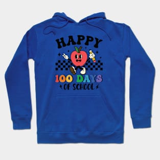 Happy 100 Days Of School Red Apple Happy Hoodie